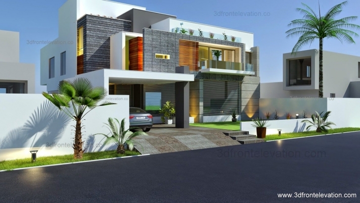 Amazing 3D Front Elevation: Beautiful Modern Contemporary House Modern 3D Elevation Picture