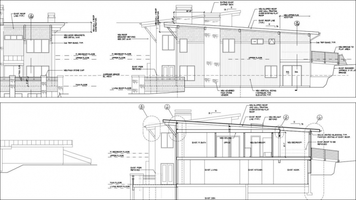 Amazing Auto Cad Elevation And Section Construction Drawings (Exceptional Plan Elevation And Section Drawings Dwg Pic
