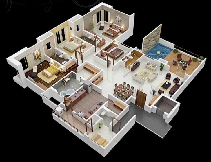 Amazing Home Design: Bedroom Apartment House Plans 3D Home Plans And Designs 3D House Plan Images Free Picture