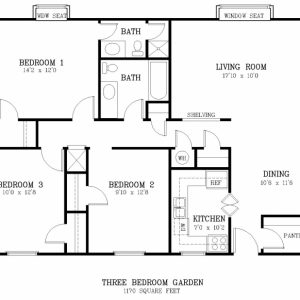 Standard 3 Bedroom Flat Plan