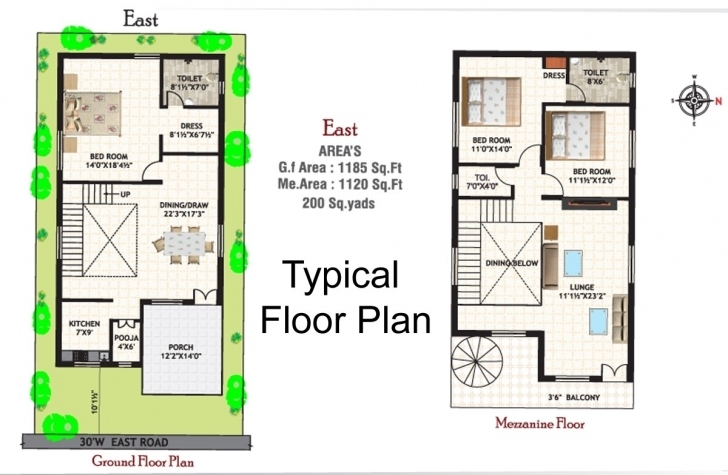 Astonishing 22 Luxury Tamilnadu Vastu House Plans | Selfirenze 22*40 House Plan North Facing Image