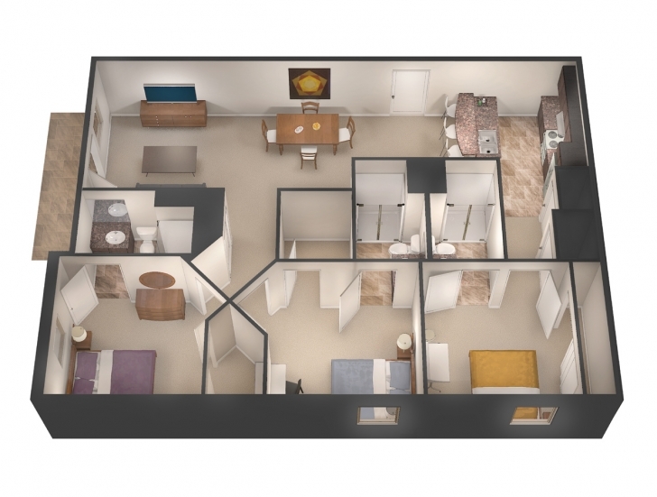Astonishing Bed: Three Bed Room Flat Image Of Three Bedroom Flat Photo