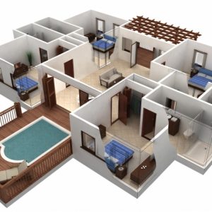 Fantastic 3D Modern House Plan
