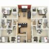 4 Bedroom 1 Story House Plans 3D