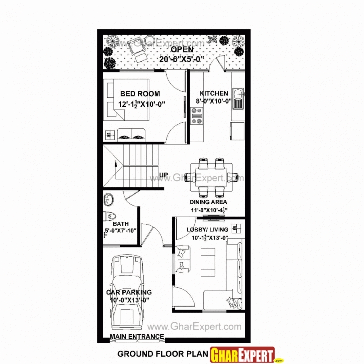 Astonishing House Plan For 22 Feet 45 Feet Plot Plot Size 110 Square Yards 20*45 House Plans Image