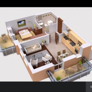 16*50 House Plan 3D