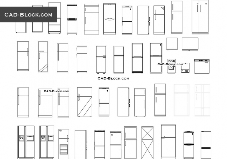 Astonishing Refrigerators Cad Blocks Free Download Autocad 2D Plan Free Download Pic