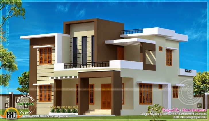 Astonishing Square Meter Flat Roof House Kerala Home Design Floor Plans - House Simple Flat Modern House Pic