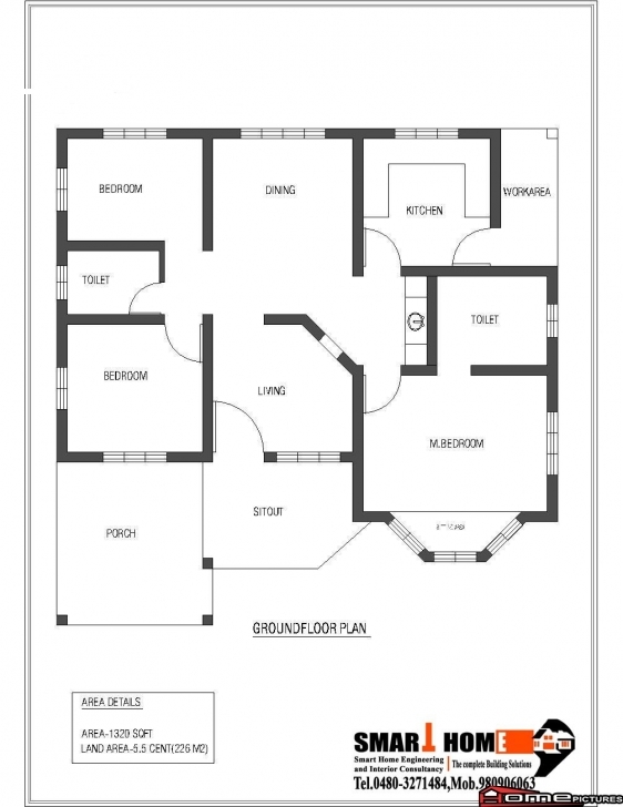 Awesome 1320 Square Feet 3Bhk Low Budget Kerala Home Design And Plan - Home Kerala Home Design Plans Pic