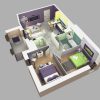 Simple 3 Bedroom House Plans 3D