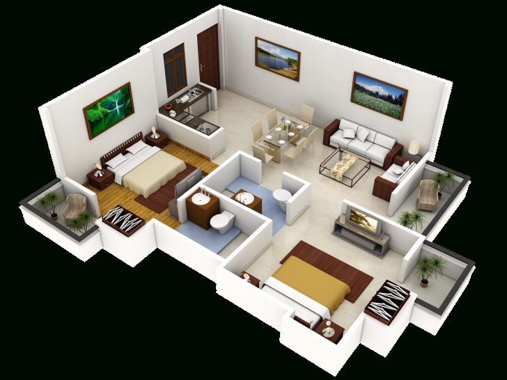 Awesome 3D House Designs Blueprints Room Design Plan Fancy In 3D House Cool Simple House 3D Blueprint Photo