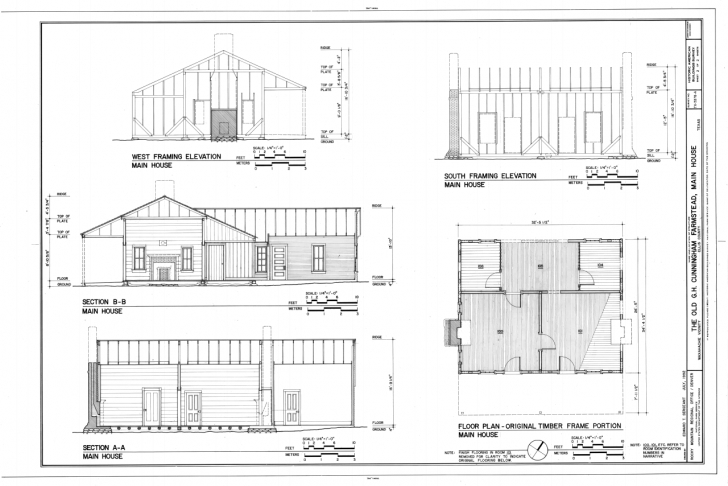 Awesome House Plan File:floor Plan Of Original Timber Frame Portion, South Plan Elevation Section Of Residential Building Ppt Image