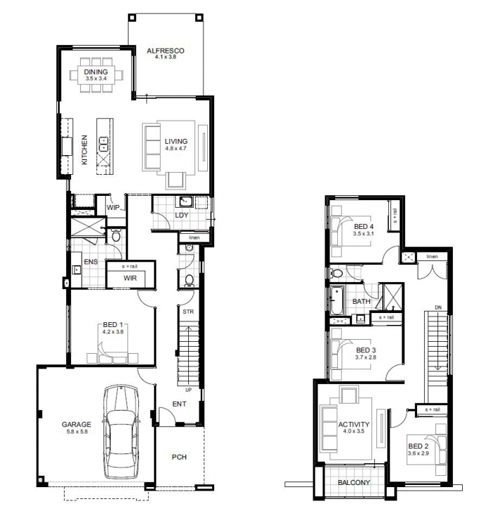 Awesome Narrow Lot Double Storey House Designs Perth | Apg Homes Double Storey House Plans For Narrow Blocks Image