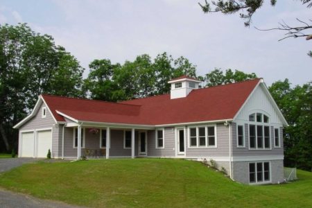 Painting Of House With Red Roof