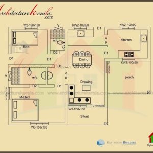 1000 Sq Ft House Plans 3 Bedroom Kerala Style