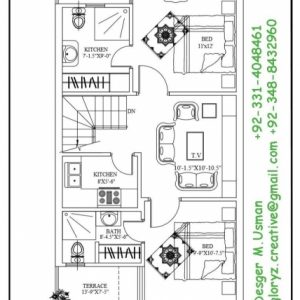 20*45 House Plan 3D