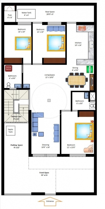 Best 35 X 70 West Facing Home Plan | Small Home Plans | Pinterest | House 20*35 House Plan East Facing Picture
