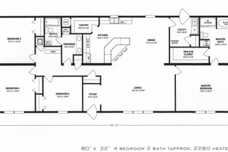 4 Bedroom Flat Plan