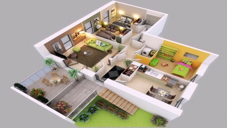 Best 4 Bedroom House Plans 2 Story 3D - Youtube 4 Bedroom 2 Storey House Plans 3D Picture
