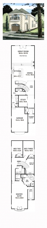Best 56 Best Narrow Lot Home Plans Images On Pinterest | Narrow Lot House Home Map 16*50 Feet Image