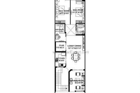 House Plan For 21 Feet By 66-Feet Plot