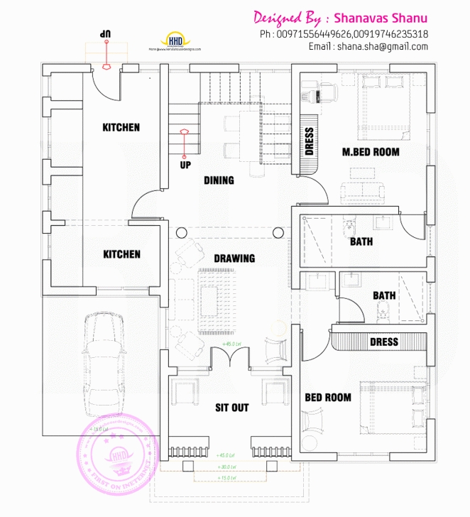 Best Modern House Plan Featuring Rectangular Home Plan And Ground Floor 2D Plan Of Modern Houses Picture
