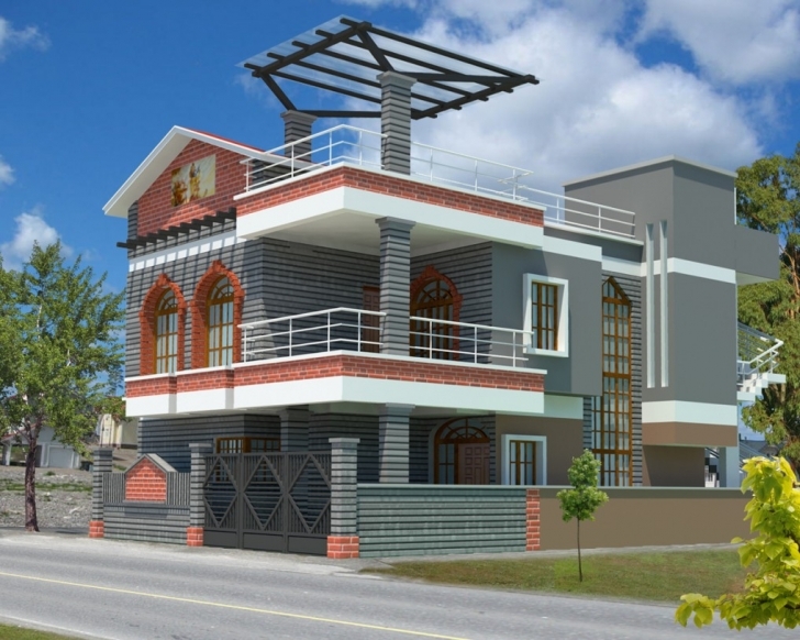 Best Modern Natural 3D Contemporary House Design With Simple Design Of 3D Images Of House Plans Inside And Outside Image