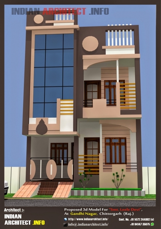 Best Smt. Leela Devi House 20' X 50' 1000 Sqft Floor Plan And 3D 20*50 House Plan 2 Bhk 3D View Image