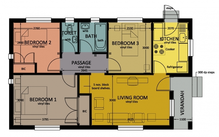 Best Type 67 | Bhc 3 Bed Room Floor House Plans In Jwaneng Photo