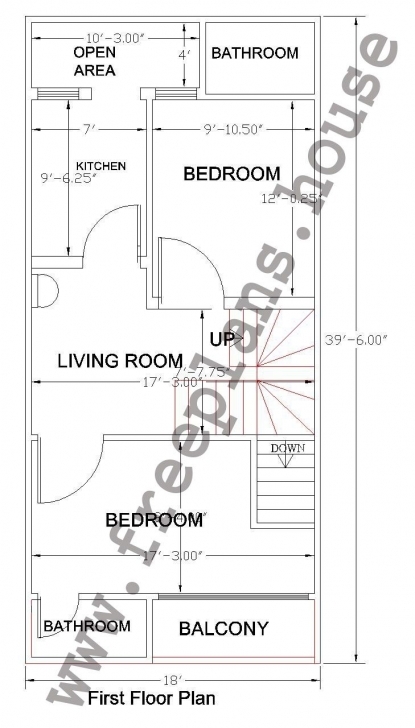 Brilliant 18X36 Feet First Floor Plan, | Plans | Pinterest | House, Smart 18 Feet By 50 Feet House Map Image