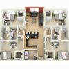 3D 4 Bedroom House Plans One Story