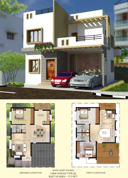 Brilliant Floor Plan - Balaboomi City 30 40 3 Bhk House Plans East Facing Image