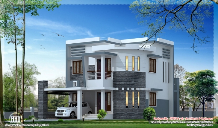 Brilliant House Front Elevation Designs For Double Floor | The Best Wallpaper Kerala Elevation Residential House Plans Image
