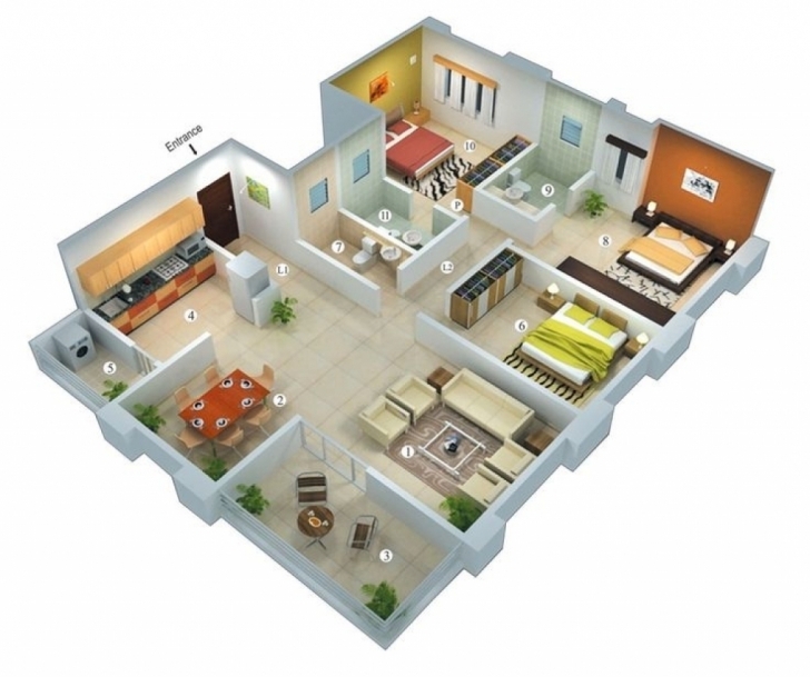 Brilliant Simple 3 Bedroom House Plans • Bedroom Ideas Simple 3Bedroom House Pic