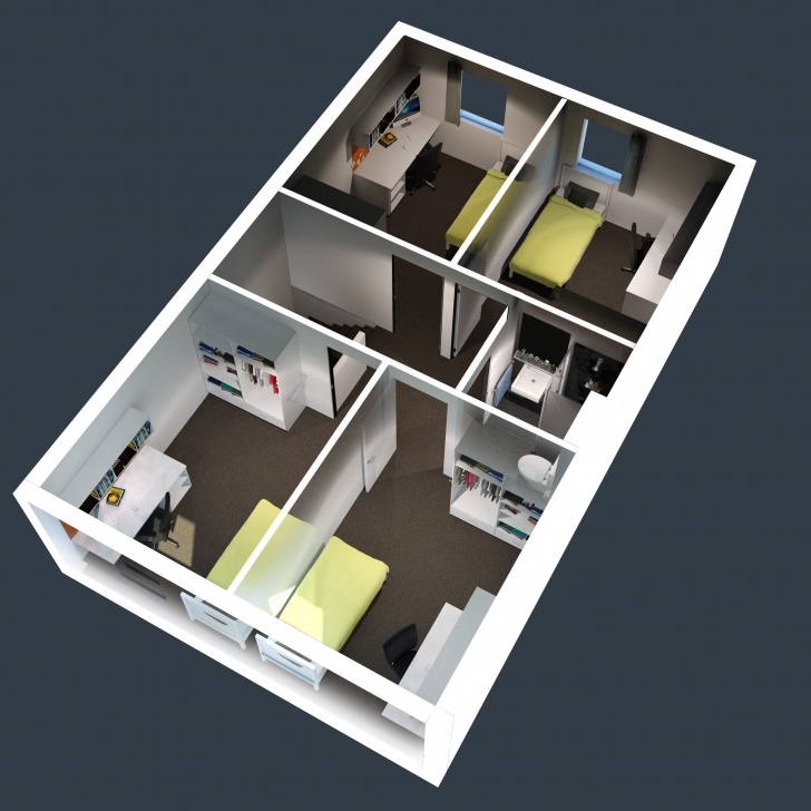 Brilliant Simple House Designs 2 Bedrooms Simple House Plan 2 Best Bedroom 2 Bedroom House Plans 3D Image