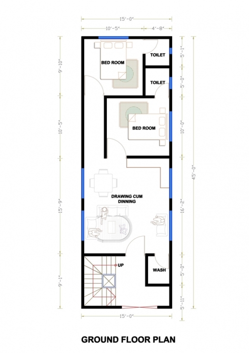 Classy 15 By 45 House Plan - House Design Plans 15 * 45 House Plan Photo