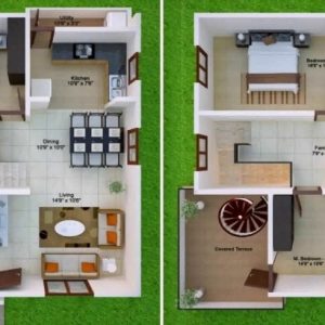 30X50 East Facing Duplex House Plan