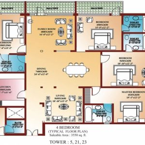 4 Bedroom Flat Floor Plan