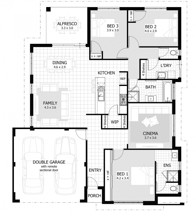 Classy House Of Three Plan Home Design Ideas Pictures For Bedroom Gallery 3 Bedroom Flat Plan Design Photo
