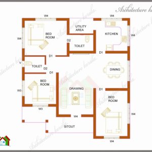 3Bedroom Bungalow Floor Plan In Karala
