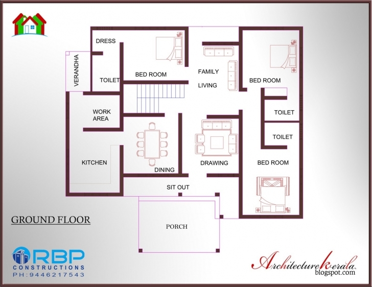 Cool 15 Luxury 2 Bedroom House Plans Kerala Style | Simulatory Two Bedroom House Plans Kerala Style Photo