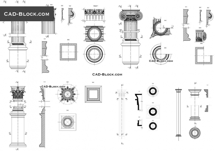 Cool Classical Architectural Orders Cad Blocks, Autocad Drawings Free Architecture Autocad Drawing Image