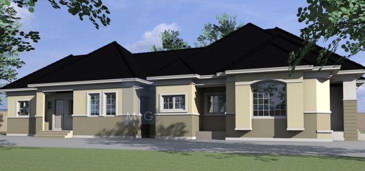 Cool Contemporary Nigerian Residential Architecture: 4 Bedroom Bungalow 3 Bedroom Flat Bungalow Plan In Nigeria Pic