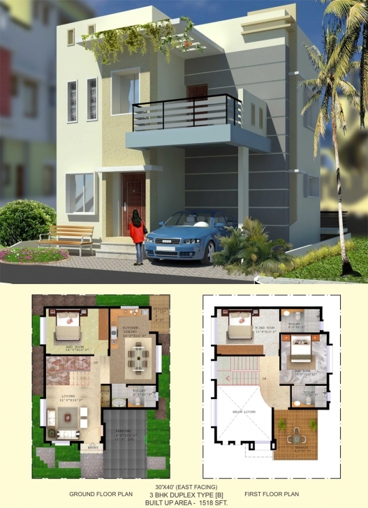 Cool Floor Plan - Balaboomi City 30 40 3 Bhk House Plans East Facing Picture