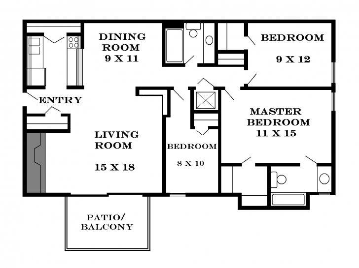 Cool Home Architecture: More Bedroom D Floor Plans Architecture &amp; Design Simple Three Bedroom Flat Plan Photo