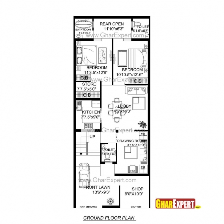 Cool Lovely-Design-Ideas-5-Building-Plans-For-20X60-Plot-House-Plan-For House Plan For 17 Feet By 60 Feet Plot Image