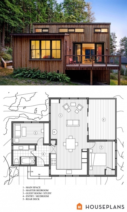 Cool Modern Style House Plan - 2 Beds 1 Baths 840 Sq/ft Plan #891-3 Simple House Plan With 2 Bedrooms In 800Sft Pic