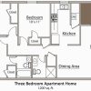 3 Bedroom Flat Plan Drawing