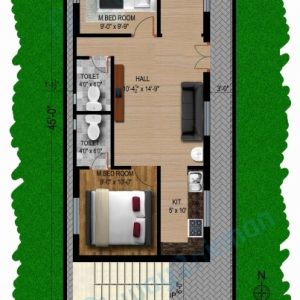 20*45 House Plan South Facing