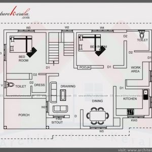 Two Bedroom House Plans Kerala Style